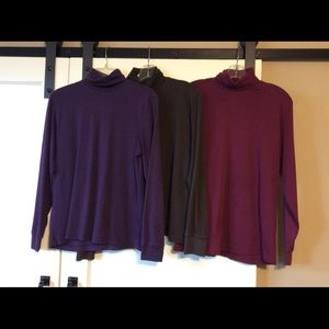 Lot of 3 Lands End turtleneck shirts.  Size M